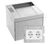CHENGPI Indoor Floor Socket, Outdoor Floor Socket with Plug AC 250 V/16 A, Recessed Socket, Waterproof Stainless Steel, Concealed Installation Socket for Home, Offices/Marble Floor Plug