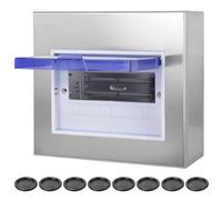 CHENGPI Stainless Steel Waterproof Control Cabinet Indoor, Waterproof Distribution Box for Outdoor Use, Stainless Steel 304 Control Cabinet Distribution Boxes, 8 Modules