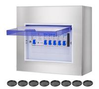 CHENGPI Stainless Steel Waterproof Control Cabinet Indoor with Switch, Waterproof Distribution Box for Outdoor Use, Stainless Steel 304 Control Cabinet Distribution Boxes, 8 Modules