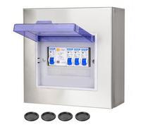 CHENGPI Waterproof Distribution Box for Outdoor Use, Stainless Steel Waterproof Control Cabinet Interior with Switch, Stainless Steel 304 Control Cabinet Distribution Boxes, 6 Models