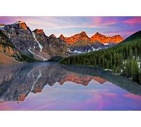 CHengQiSM Puzzles 1000 Pieces for Adults - Moraine Lake - Jigsaw Puzzle Lake Reflection Puzzle Interactive Gift Brain Teaser Impossible Adult Puzzle - Home Room Decoration (27.56" x 19.69")