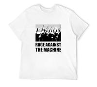 CHENGROU Men Fashion Shirt Printed T Shirt Rage Against Machine Nuns with Guns T Shirt Mens Short Sleeve Shirt Size XXL White