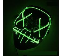 Chengsuwei Halloween Masks with 4 Lighting Modes, LED Purge Mask, Light Up Mask, Scary Masks ，Rave Face Masks Costume for Halloween Christmas Carnival Festival Cosplay Party(Fluorescent green)
