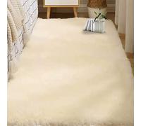 CHENGTT Fluffy Shaggy Rug 100 x 200 cm Soft Touch Non Shedding Rug Living Room Modern for Children'S Living Room, Cream Color