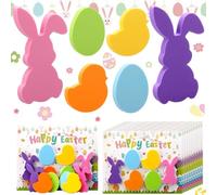 Chengu 12 Sets Easter Gift Bulk for Teen 6 Colors Easter Bunny Chick Eggs Sponges Cosmetic Sponges Gift Set for Eggs Hunting Bunny Basket Stocking Stuffers Party Favors