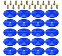 CHENGU 20 Pcs Front Reflector 3 Inch Round Reflector Trailer Reflectors with Screws Safety Reflectors for Fence Gate Posts Mailboxes (Blue)