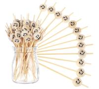 Chengu 200 Pcs Wood Music Note Toothpicks Appetizers Skewers Cocktail Garnish Cupcake Toppers Musical Symbol Toothpick for Rock Music Concert Theme Baby Shower Wedding Birthday Party Decoration Supply