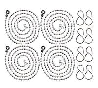 Chengu 4 Pcs Ball Type Plug Chains Bathtub Sink Stopper Chain 600mm (23.6 Inch) Bath Stainless Steel Plug Chain with S Hook for Basin Bath Supplies
