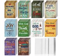 CHENGU 50 Pcs Bible Verse Notebook Christian Journals Bulk Christian Gifts Religious Prayer Journals Inspirational Notepads for Women Men Scripture Notepads Pocket for Office School Home (Vintage