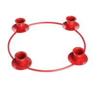 Chengu Christmas Advent Ring Wreath for Tapper Candles, Round Candle Holder for Table Centerpiece Decorations Advent Season Decor DIY Wreath Candelabra(Red)