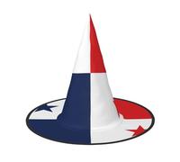 ChenGua 1 Halloween Witch Hat for Adults,Flag of Panama Print Foldable Steeple Wizard Costume Cap, for Holiday Party Accessory