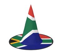 ChenGua 1 Halloween Witch Hat for Adults,South African flag Print Foldable Steeple Wizard Costume Cap, for Holiday Party Accessory