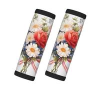 ChenGua 2 Pcs Luggage Handle Wraps, Flags and Flowers Print Grip Handle Cover/Travel Bag Identifier for Suitcase Accessories