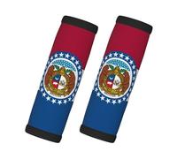 ChenGua 2 Pcs Luggage Handle Wraps, Missouri State Flag Print Grip Handle Cover/Travel Bag Identifier for Suitcase Accessories