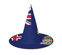 ChenGua 3 PCS Halloween Witch Hat for Adults,Flag of the Cayman Islands Print Foldable Steeple Wizard Costume Cap, for Holiday Party Accessory