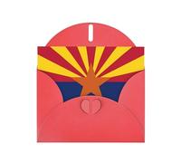 ChenGua Arizona Flag Print Blank Note Card Set with Red Envelopes, 4 x 6 in Pearl Paper Greeting Cards, for Thank You Wedding