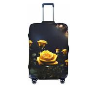 ChenGua Beautiful yellow roses Travel Suitcase Cover Elastic Luggage Protector print Anti-Scratch Dust-Resistant Sleeves 18-32 In, Black, Small