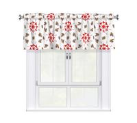ChenGua Blackout Valance Curtain - Eight-Way Rotation Print Rod Pocket Curtains, for Window Kitchen Living Room 54x18in