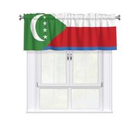 ChenGua Blackout Valance Curtain - Flag of The Comoros Print Rod Pocket Curtains, for Window Kitchen Living Room 54x18in