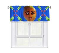 ChenGua Blackout Valance Curtain - Smiley Yellow Pear Print Rod Pocket Curtains, for Window Kitchen Living Room 54x18in