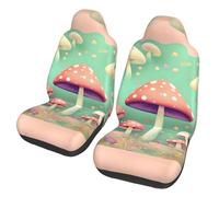 ChenGua Car Seat Covers - Front Seats Protector Set 2 Pack Dream Mushroom Print Universal Seats Covers, for Auto/SUV