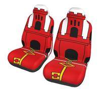 ChenGua Car Seat Covers - Front Seats Protector Set 2 Pack Flag of Gibraltar Print Universal Seats Covers, for Auto/SUV