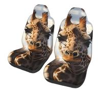ChenGua Car Seat Covers - Front Seats Protector Set 2 Pack New York Giraffe Street Print Universal Seats Covers, for Auto/SUV