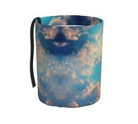 ChenGua Cloudy Sky Print Car Garbage Bin/Collapsible Car Trash Can Pop Up Trash Bag,for Vehicle Home Office