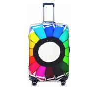 ChenGua Colored crayon circles Travel Suitcase Cover Elastic Luggage Protector print Anti-Scratch Dust-Resistant Sleeves 18-32 In, Black, Large