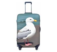 ChenGua Cute seagull Travel Suitcase Cover Elastic Luggage Protector print Anti-Scratch Dust-Resistant Sleeves 18-32 In, Black, Small