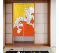 ChenGua Fabric Door Curtain - Room Divider Flag of The Kingdom of Bhutan Tapestry Panel Doorway Privacy Drape for Home, Bistro, Decor