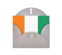 ChenGua Flag of Cote d'Ivoire Print Blank Note Card Set with Gray Envelopes, 4 x 6 in Pearl Paper Greeting Cards, for Thank You Wedding