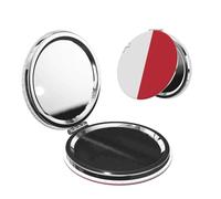 ChenGua Flag of Malta Makeup Mirror Portable Folding Mini Mirror Double Sided Travel Makeup Mirror Round Shape Handheld Pocket Mirror