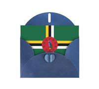 ChenGua Flag of the Commonwealth of Dominica Print Blank Note Card Set with Blue Envelopes, 4 x 6 in Pearl Paper Greeting Cards, for Thank You Wedding