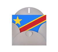 ChenGua Flag of the Congo Print Blank Note Card Set with Gray Envelopes, 4 x 6 in Pearl Paper Greeting Cards, for Thank You Wedding