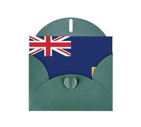 ChenGua Flag of the Turks and Caicos Islands Print Blank Note Card Set with Dark Green Envelopes, 4 x 6 in Pearl Paper Greeting Cards, for Thank You Wedding