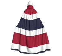ChenGua Halloween Wizard Hooded Cape, Thailand Flag Print Cloak with Hood Witch Long Robe, for Women Men Cosplay Costume