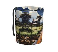 ChenGua Idyllic Scenery Print Car Garbage Bin/Collapsible Car Trash Can Pop Up Trash Bag,for Vehicle Home Office