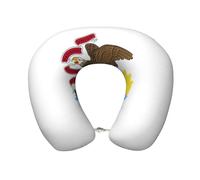ChenGua Illinois State Flag Print Memory Foam Travel Pillow – U-Shaped Neck Support Sleeping Pillow for Airplane, Car,Work