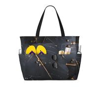 ChenGua Large Capacity Beach Bag Women Print Tote Bag Waterproof Beach Bag Reusable Travel BagEnchanted Plant Leaves