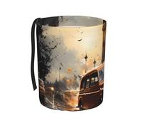 ChenGua London Color Taxi Print Car Garbage Bin/Collapsible Car Trash Can Pop Up Trash Bag,for Vehicle Home Office