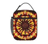 ChenGua Lunch Box Insulated,Portable Cooler Tote Bag/Cute Lunch Bag High Capacity For Office/Picnic/Travel print Turning the flame