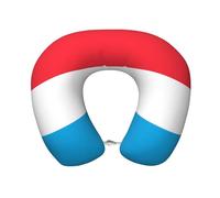 ChenGua Luxembourg Flag Print Memory Foam Travel Pillow – U-Shaped Neck Support Sleeping Pillow for Airplane, Car,Work