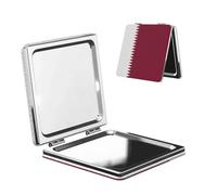 ChenGua Qatar Flag Makeup Mirror Portable Folding Mini Mirror Double Sided Travel Makeup Mirror Square Handheld Pocket Mirror