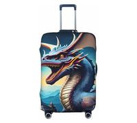 ChenGua Roaring Dragon Travel Suitcase Cover Elastic Luggage Protector print Anti-Scratch Dust-Resistant Sleeves 18-32 In, Black, S