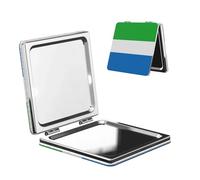 ChenGua Sierra Leone Flag Makeup Mirror Portable Folding Mini Mirror Double Sided Travel Makeup Mirror Square Handheld Pocket Mirror