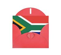 ChenGua South African flag Print Blank Note Card Set with Red Envelopes, 4 x 6 in Pearl Paper Greeting Cards, for Thank You Wedding