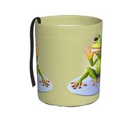 ChenGua The Funny Frog Doing Yoga Print Car Garbage Bin/Collapsible Car Trash Can Pop Up Trash Bag,for Vehicle Home Office