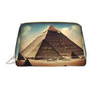 ChenGua Travel Makeup Bag - Dreaming of the Pyramids of Khufu Waterproof Makeup Bag Large Capacity PU Leather Cosmetic Bags for Women Print, White, One Size