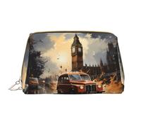 ChenGua Travel Makeup Bag - London Color Taxi Waterproof Makeup Bag Large Capacity PU Leather Cosmetic Bags for Women Print